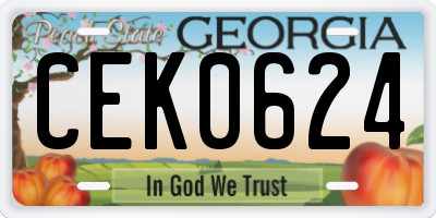 GA license plate CEK0624