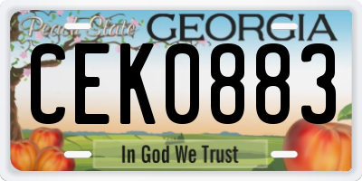 GA license plate CEK0883