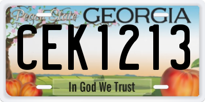 GA license plate CEK1213