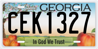 GA license plate CEK1327