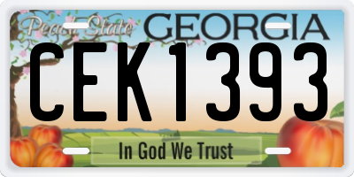GA license plate CEK1393