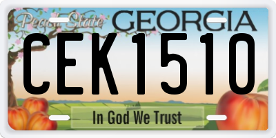GA license plate CEK1510