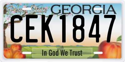 GA license plate CEK1847