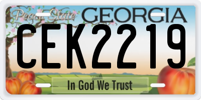 GA license plate CEK2219