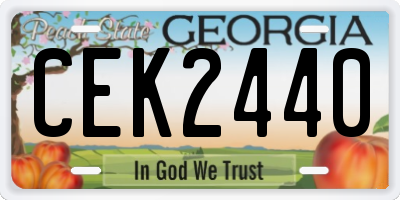 GA license plate CEK2440