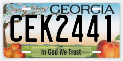 GA license plate CEK2441