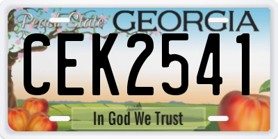 GA license plate CEK2541