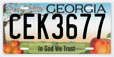 GA license plate CEK3677