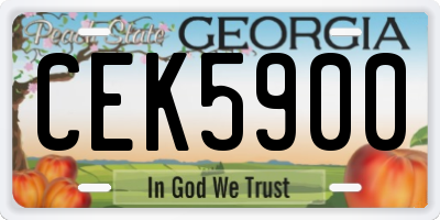 GA license plate CEK5900