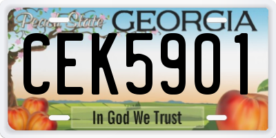 GA license plate CEK5901