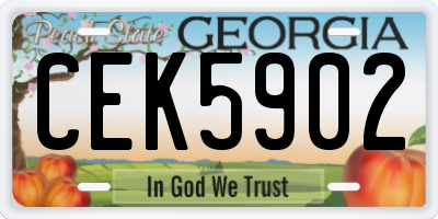 GA license plate CEK5902