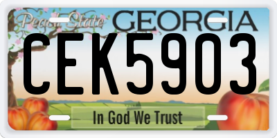 GA license plate CEK5903