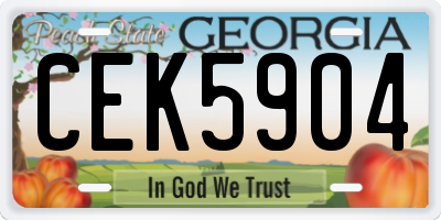 GA license plate CEK5904