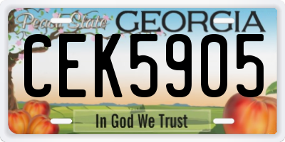 GA license plate CEK5905