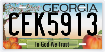GA license plate CEK5913