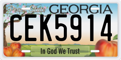 GA license plate CEK5914