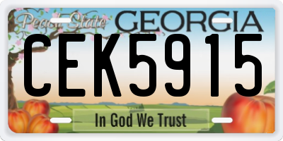 GA license plate CEK5915