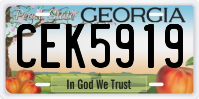 GA license plate CEK5919