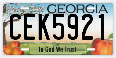 GA license plate CEK5921