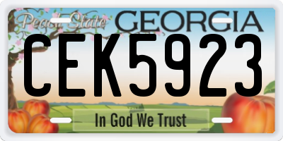 GA license plate CEK5923