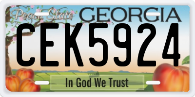 GA license plate CEK5924