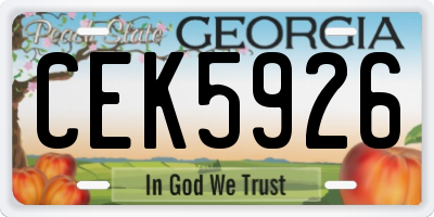 GA license plate CEK5926