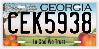 GA license plate CEK5938