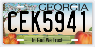 GA license plate CEK5941