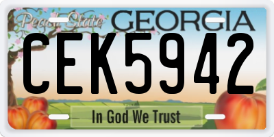 GA license plate CEK5942