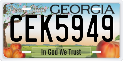 GA license plate CEK5949