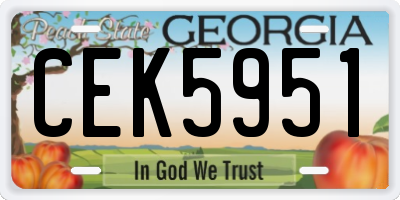 GA license plate CEK5951