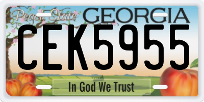 GA license plate CEK5955