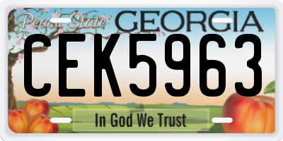 GA license plate CEK5963