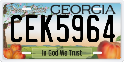 GA license plate CEK5964