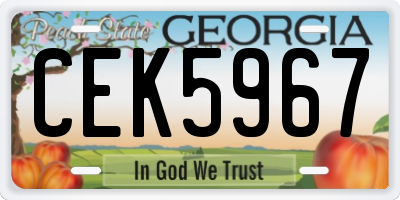 GA license plate CEK5967