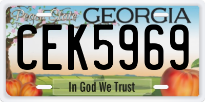 GA license plate CEK5969