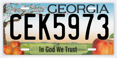 GA license plate CEK5973
