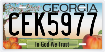 GA license plate CEK5977