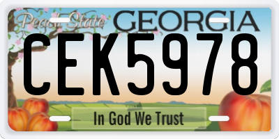 GA license plate CEK5978