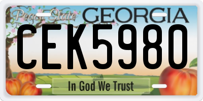 GA license plate CEK5980