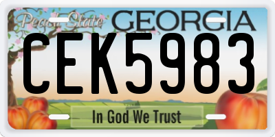 GA license plate CEK5983