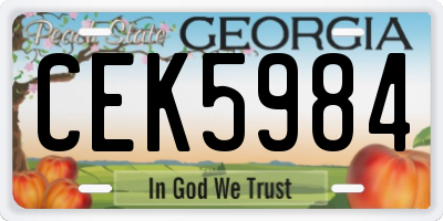 GA license plate CEK5984