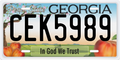 GA license plate CEK5989