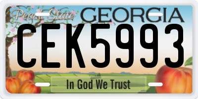 GA license plate CEK5993