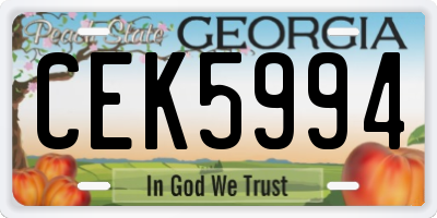 GA license plate CEK5994