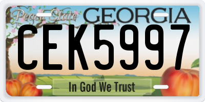 GA license plate CEK5997