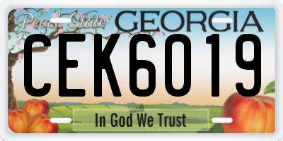 GA license plate CEK6019