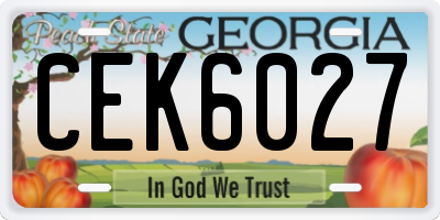 GA license plate CEK6027