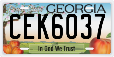 GA license plate CEK6037