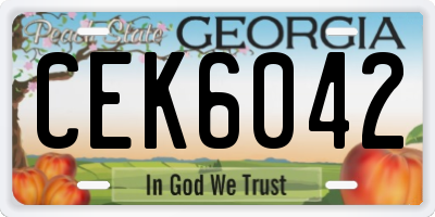GA license plate CEK6042